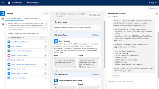 A screenshot of Salesforce Agent Builder